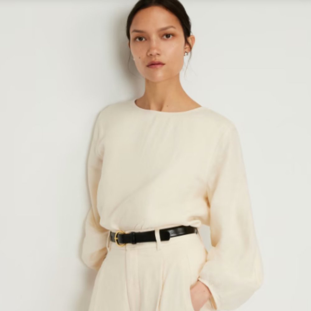 Everlane The Linen Long-Sleeve Top nwot